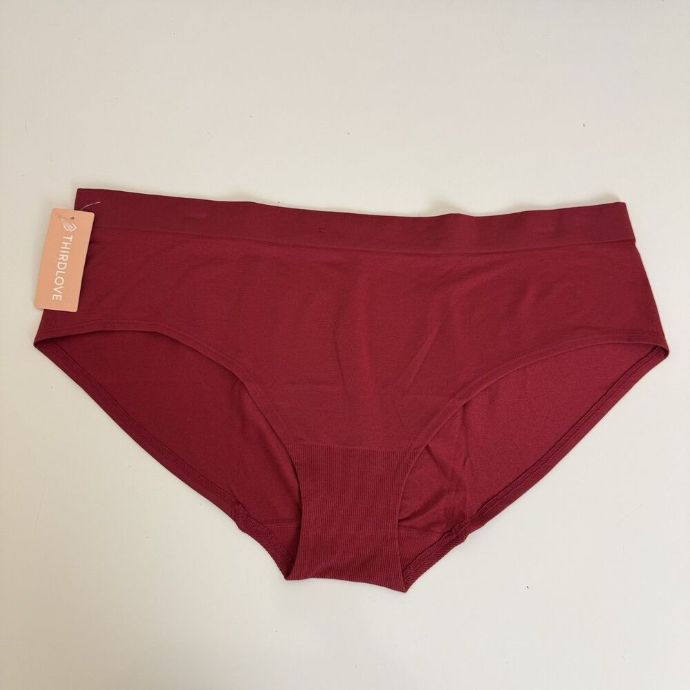 ThirdLove Third Love Mid Rise Brief Panty Underwear Burgundy 2X Seamless NWT